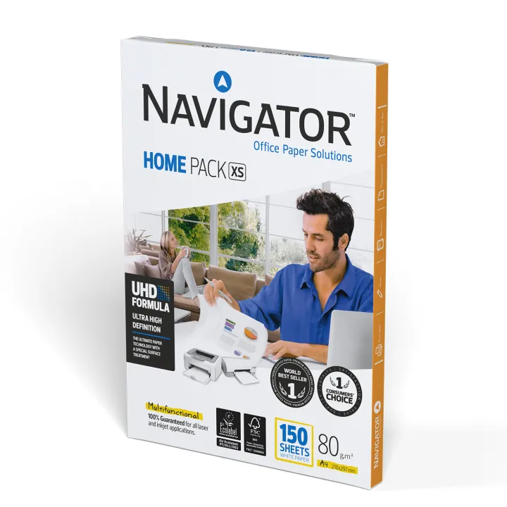 Home Pack XS A4 Navigator 80gr: 150 fogli di carta alta qualità