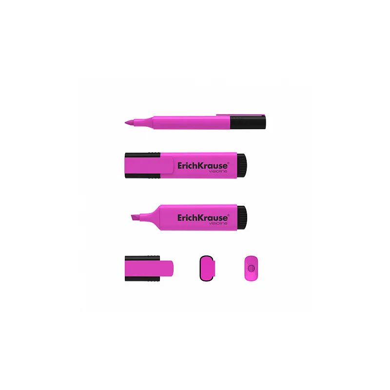 Box 10 Evidenziatore ErichKrause Visioline V-21 Rosa Asciugatura Rapida