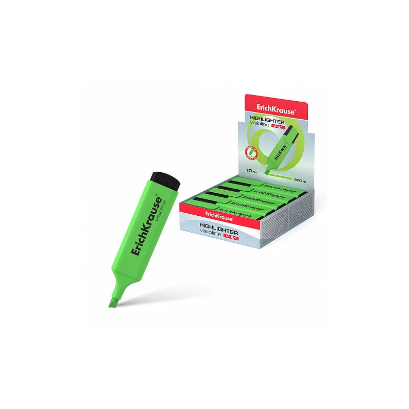 10 Evidenziatori ErichKrause Visioline V-21 Verde Asciugatura Rapida