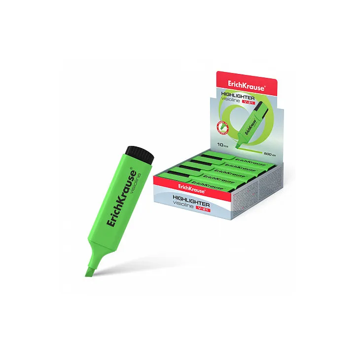 10 Evidenziatori ErichKrause Visioline V-21 Verde Asciugatura Rapida