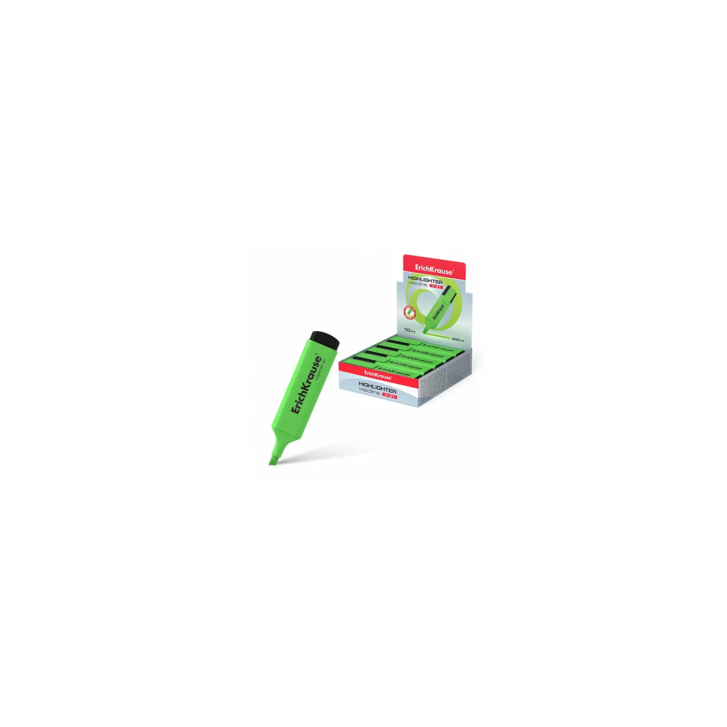 10 Evidenziatori ErichKrause Visioline V-21 Verde Asciugatura Rapida