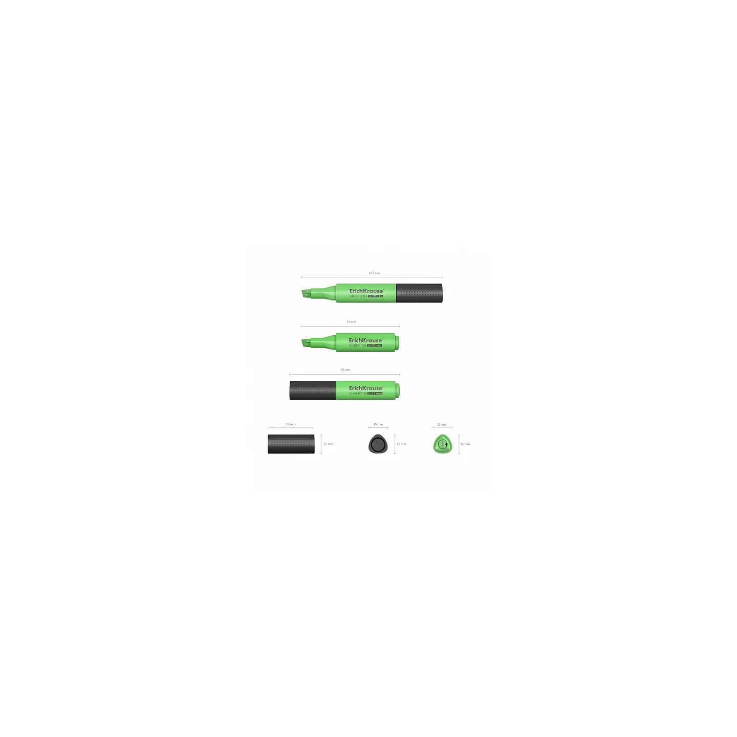 Box da 24 Evidenziatore ErichKrause Visioline V-17 Mini Verde