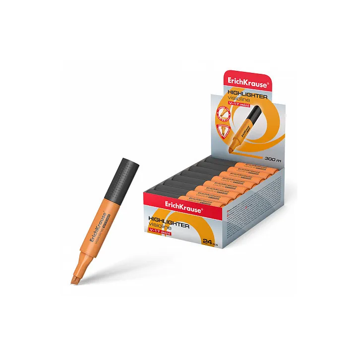 Box da 24 Evidenziatore ErichKrause Visioline V-17 Mini Arancione Asciugatura Rapida
