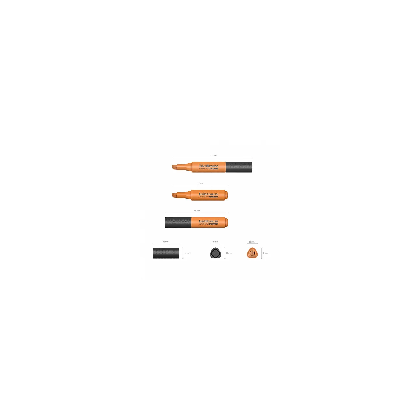 Box da 24 Evidenziatore ErichKrause Visioline V-17 Mini Arancione Asciugatura Rapida