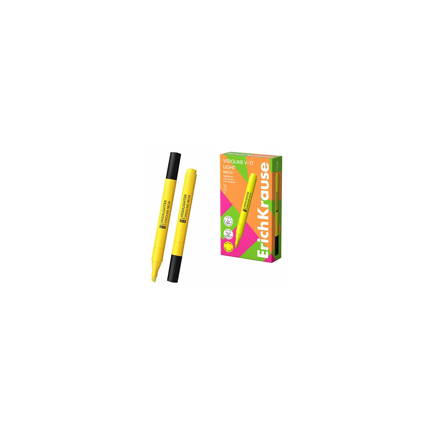 Box 12 Evidenziatore ErichKrause Visioline V-17 Light Neon Giallo