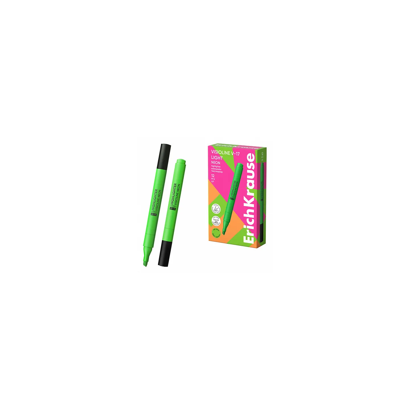 Box 12 Evidenziatore ErichKrause Visioline V-17 Light Neon Verde
