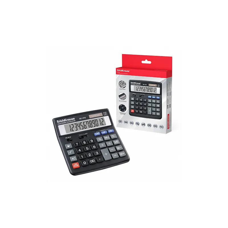 Calcolatrice da tavolo Erichkrause CD-412 Nera a 12 cifre