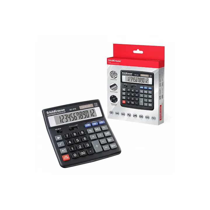 Calcolatrice da tavolo Erichkrause CD-412 Nera a 12 cifre