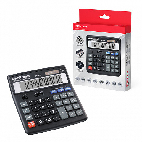 Calcolatrice da tavolo Erichkrause CD-412 Nera a 12 cifre