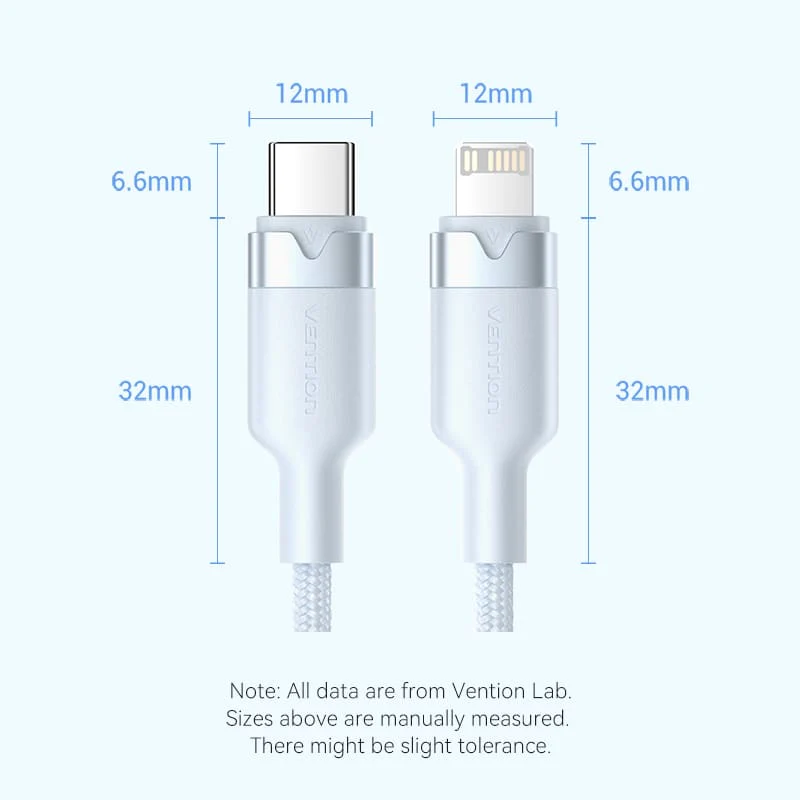 PZOZ Retractable Lightning Charger Cable LED Display 2 in 1 USB A to