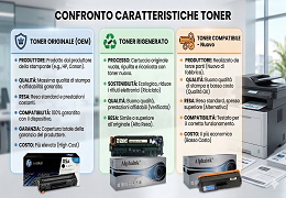 Modelli Toner: rigenerato, originale o compatibile: differenze, costi e qualità di stampa