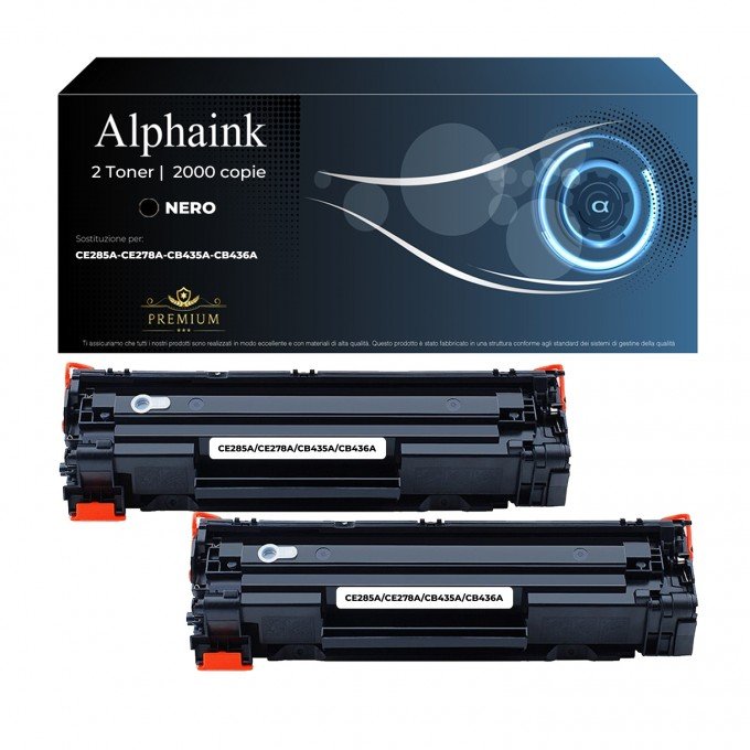 2 Toner Canon CE285A-CE278A-CB435A-CB436A Nero Compatibile 2 Toner Canon CE285A-CE278A-CB435A-CB436A Nero Compatibile