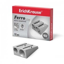 Confezione 12 Temperamatite ErichKrause doppio foro in alluminio, da 8 e 11 mm Colore argento Confezione 12 Temperamatite ErichKrause doppio foro in alluminio, da 8 e 11 mm Colore argento