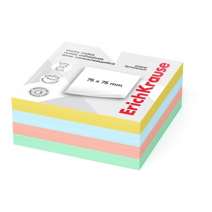 Post-it ErichKrause 75х75 mm, 400 fogli, 4 colori