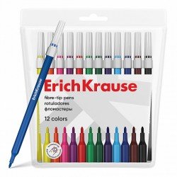 Pennarelli a Punta Fine ErichKrause – Set da 12 Colori – Astuccio in PVC con Gancio Pennarelli a Punta Fine ErichKrause – Set da 12 Colori – Astuccio in PVC con Gancio