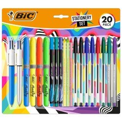 Bic Escritura Multicolor Confezione da 20 Pezzi Vari - 6 Bic Cristal Original, 2 Bic Cristal Fun, 2 Bic 4 Colores, 3 Bic Intensity Fine, 4 Bic Highlighter Grip e 3 Bic Evolution Stripes HB Bic Escritura Multicolor Confezione da 20 Pezzi Vari - 6 Bic Cristal Original, 2 Bic Cristal Fun, 2 Bic 4 Colores, 3 Bic Intensity Fine, 4 Bic Highlighter Grip e 3 Bic Evolution Stripes HB