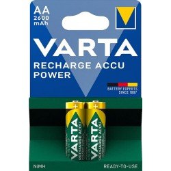 Batteria Ricaricabile Stilo AA - Nichel-Metallo Idruro (NiMH) - 1,2 V - 2 pz - 2600 mAh Batteria Ricaricabile Stilo AA - Nichel-Metallo Idruro (NiMH) - 1,2 V - 2 pz - 2600 mAh