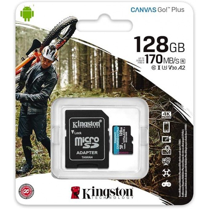 Scheda MicroSD Kingston MSDXC 128 Gb 170 MB/s V30 Scheda MicroSD Kingston MSDXC 128 Gb 170 MB/s V30