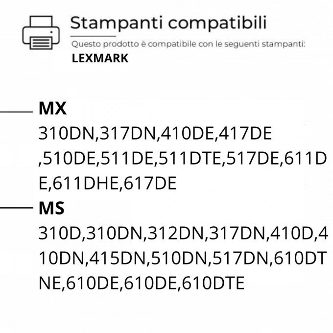 Tamburo Drum Lexmark DR-310-410-510 Nero Compatibile Tamburo Drum Lexmark DR-310-410-510 Nero Compatibile