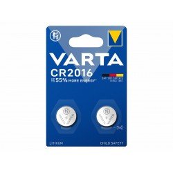 Batteria VARTA CR2016, confezione 2 pile in Litio a Bottone, Piatta, Specialistica, 3 Volts, Diametro 20mm, Altezza 1,6mm Batteria VARTA CR2016, confezione 2 pile in Litio a Bottone, Piatta, Specialistica, 3 Volts, Diametro 20mm, Altezza 1,6mm