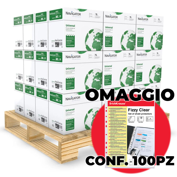Carta A4 Navigator 80 gr 180 Risme + conf. 100pz Fizzy Clear Erichkrause Carta A4 Navigator 80 gr 180 Risme + conf. 100pz Fizzy Clear Erichkrause