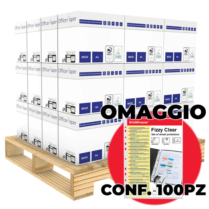 Carta A4 Office Paper Premium 80 gr 180 risme + conf. 100pz Fizzy Clear ErichKrause Carta A4 Office Paper Premium 80 gr 180 risme + conf. 100pz Fizzy Clear ErichKrause