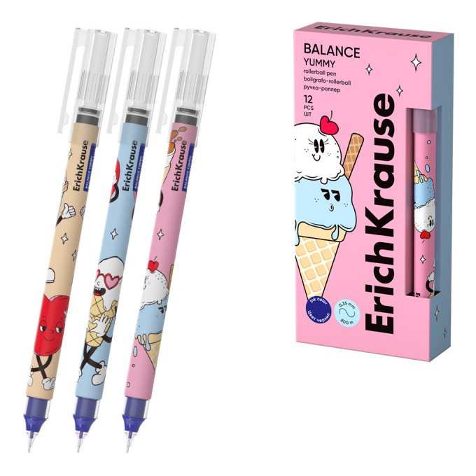 Penna roller ErichKrause Balance Stick Yummy 0.5, colore inchiostro: blu 