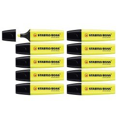 Evidenziatore Stabilo Boss Original Confezione da 10 Colore Giallo Evidenziatore Stabilo Boss Original Confezione da 10 Colore Giallo