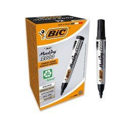 BIC Marking 2000 Pennarelli Indelebili Colore Nero Punta Tonda (1.7 mm) Confezione da 12 Marcatori BIC Marking 2000 Pennarelli Indelebili Colore Nero Punta Tonda (1.7 mm) Confezione da 12 Marcatori