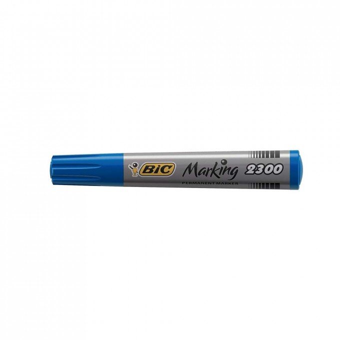 BIC Marking 2300 Pennarello Permanente Colore Blu Punta Resistente 3.7 5.5 mm Confezione da 12 Marcatori