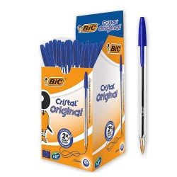 BIC Penne Blu a Sfera, Cristal Original, Punta Media, 1 mm, Confezione da 50 Penne BIC Penne Blu a Sfera, Cristal Original, Punta Media, 1 mm, Confezione da 50 Penne