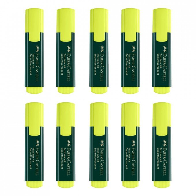 Faber Castell Set Evidenziatori Giallo Textliner 48 - Confezione da 10