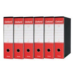 Esselte Oxford Registratore Archivio Dorso 8 cm G-85 Colore Rosso Confezione da 6 Esselte Oxford Registratore Archivio Dorso 8 cm G-85 Colore Rosso Confezione da 6