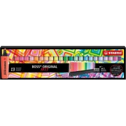 Stabilo Boss Original 23 Evidenziatori - Arty Edition - 9 Colori Neon + 14 Pastel Stabilo Boss Original 23 Evidenziatori - Arty Edition - 9 Colori Neon + 14 Pastel