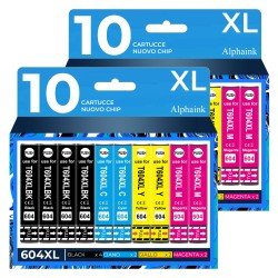 20 Cartucce Epson T604XL C13T10H14010 Nero + Colore Compatibili  20 Cartucce Epson T604XL C13T10H14010 Nero + Colore Compatibili