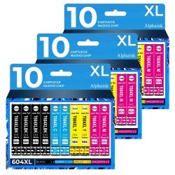 30 Cartucce Epson T604XL C13T10H14010 Nero + Colore Compatibili  30 Cartucce Epson T604XL C13T10H14010 Nero + Colore Compatibili