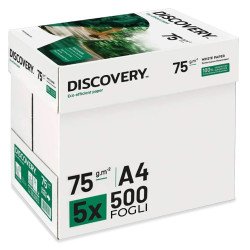 Carta A4 75 gr  Discovery Navigator - 5 Risme Per Stampante, Ufficio, Fotocopie, Multiuso - Bianca Carta A4 75 gr  Discovery Navigator - 5 Risme Per Stampante, Ufficio, Fotocopie, Multiuso - Bianca