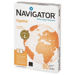 Carta A4 Navigator Organizer 80 gr - 1 pacco da 5 risme di fogli preforati Carta A4 Navigator Organizer 80 gr - 1 pacco da 5 risme di fogli preforati
