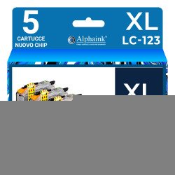 5 Cartucce Brother LC-123-BK LC121 Nero Compatibili 5 Cartucce Brother LC-123-BK LC121 Nero Compatibili