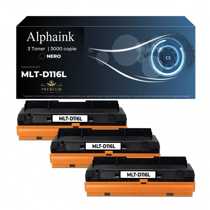 3 Toner Samsung MLT-D116L SU828A Nero Compatibili 3 Toner Samsung MLT-D116L SU828A Nero Compatibili