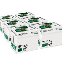 Carta A4 75 gr Discovery Navigator - 30 Risme Per Stampante, Ufficio, Fotocopie, Multiuso - Bianca