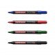 Confezione da 4 pennarelli permanenti P-200 - Punta a proiettile - Resistente ai danni e all'abrasione - Larghezza di scrittura da 0,8 a 2,2 mm - Nero blu verde rosso