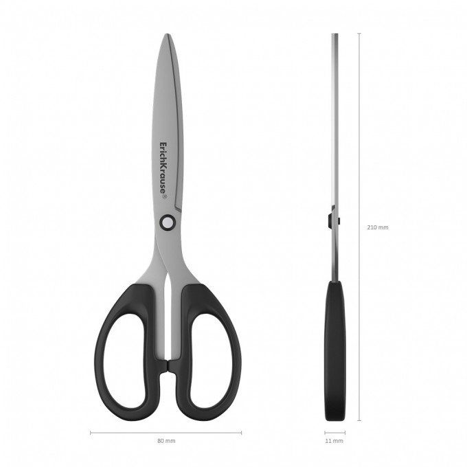 Forbici Erichkrause modello Top - Lame in acciaio inox a forma di arco - Doppia affilatura avanzata - Resistenti alla corrosione - Impugnature classiche in plastica antiurto