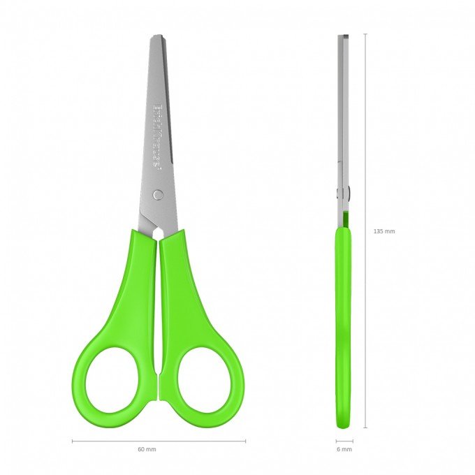 Forbici Erichkrause Joy - Lame in acciaio inox - Estremità arrotondate - Impugnature in plastica per uso intensivo - Colori assortiti