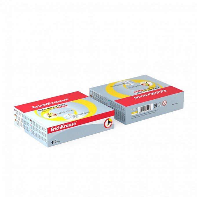 1 Evidenziatore fluorescente Erichkrause Visioline V-12 - Punta smussata - Inchiostro a base d'acqua - Colore giallo