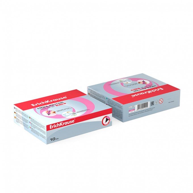 1 Evidenziatore fluorescente Erichkrause Visioline V-12 - Punta smussata - Inchiostro a base d'acqua - Colore rosa