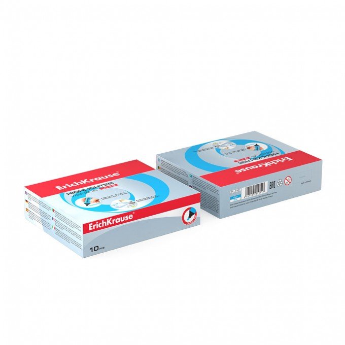 1 Evidenziatore fluorescente Erichkrause Visioline V-12 - Punta smussata - Inchiostro a base d'acqua - Colore blu