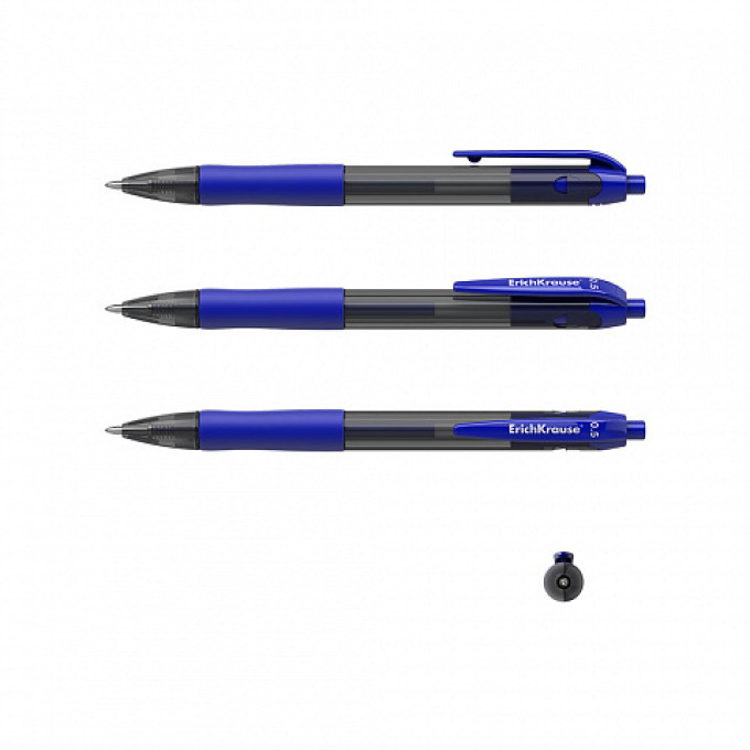 Box 12 Penne a scatto con inchiostro gel blu ErichKrause Smart-Gel Matic&Grip