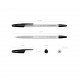 50 Penne a sfera Erichkrause R-301 Classic Stick 1.0 - Corpo esagonale trasparente - Punta da 1,0 mm - Inchiostro ad asciugatura rapida - Colore Nero