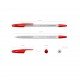 50 Penne a sfera Erichkrause R-301 Classic Stick 1.0 - Corpo esagonale trasparente - Punta da 1,0 mm - Inchiostro ad asciugatura rapida - Colore Rosso